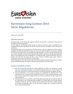 Eurovision Song Contest 2016 Swiss Regulations