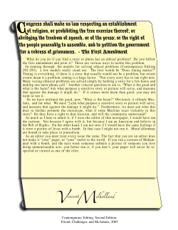 "Congress shall make no law. . ." By Vinnie Milholland