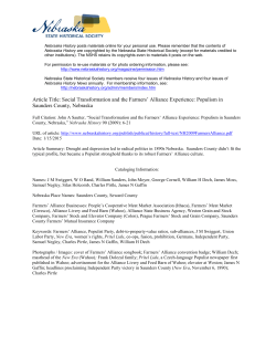 Social Transformation and the Farmers` Alliance Experience