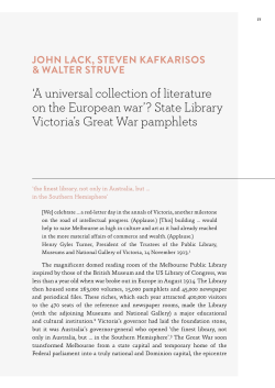 Great War pamphlets - State Library Victoria