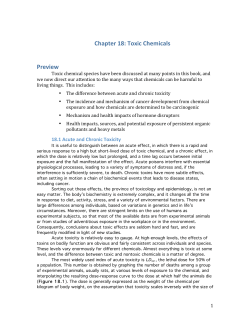 Chapter 18: Toxic Chemicals Preview