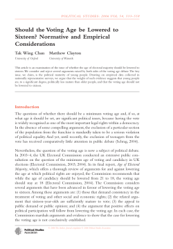 Should the voting age be lowered to 16? Normative and empirical