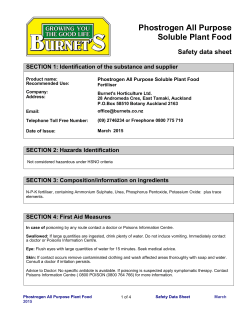 MSDS Sheet for Phostrogen