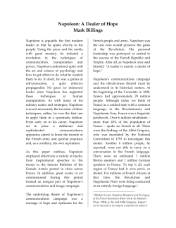 Napoleon: A Dealer of Hope Mark Billings