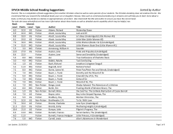 Middle School Reading List 2013