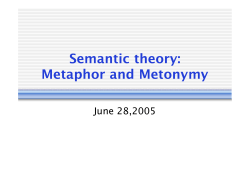 Semantic theory: Metaphor and Metonymy - coli.uni