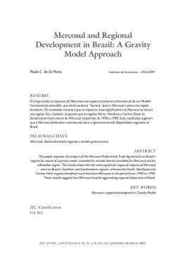 Mercosul and Regional Development in Brazil: A