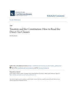 Taxation and the Constitution: How to Read the Direct
