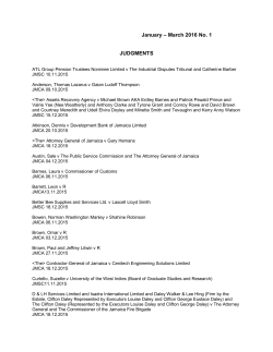 January &ndash; March 2016 No. 1 JUDGMENTS