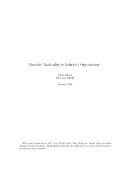 Bounded Rationality in Industrial Organization1