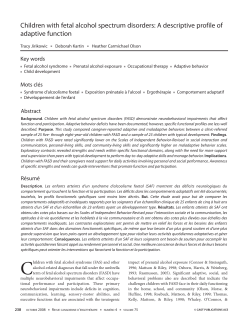 Children with fetal alcohol spectrum disorders: A descriptive profile