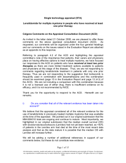 Page 1 of 15 Single technology appraisal (STA) Lenalidomide for