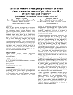 Does size matter? Investigating the impact of mobile phone screen