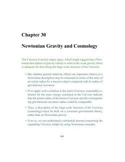 Chapter 30 Newtonian Gravity and Cosmology