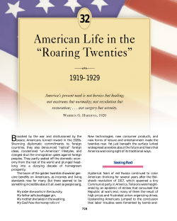 American Life in the&ldquo;Roaring Twenties&rdquo;