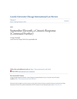 September Eleventh, a Citizen`s Response