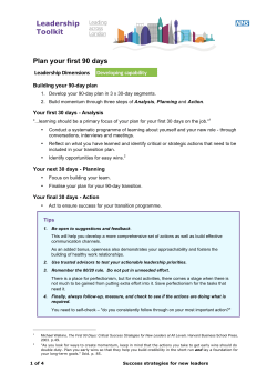 Plan your first 90 days - London Leadership Academy