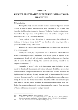 CONCEPT OF SEPERATION OF POWERS IN INTERNATIONAL