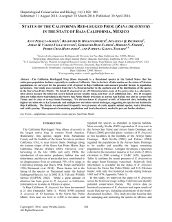 status of the california red-legged frog (rana draytonii) in the state of