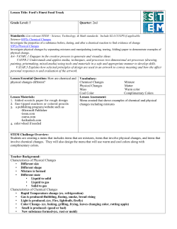 Lesson Title: Ford`s Finest Food Truck Grade Level
