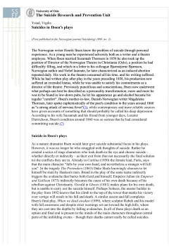 Suicides in Ibsen`s plays