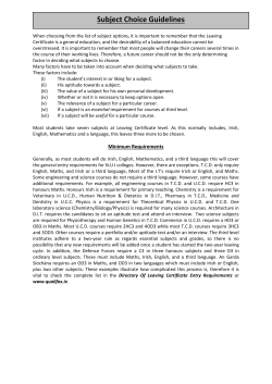 Subject Choice Guidelines - Careers and Education News