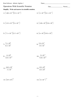 Operations With Scientific Notation