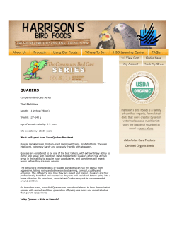 quakers - Parrot Outreach Society