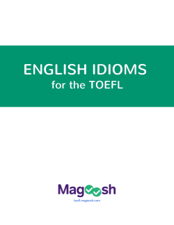 English Idioms for the TOEFL