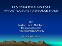 A SPOTLIGHT ON SEA PORT INFRASTRUCTURES