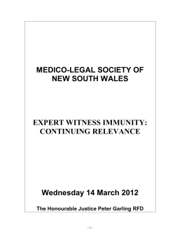 Expert Witness Immunity
