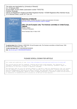 OSS, CIA and European unity