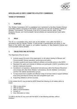 Read the NZOC Athletes` Commission Terms of