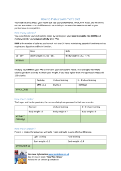 7 &ndash; How to Plan a Swimmer`s Diet