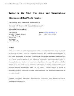 Testing in the Wild: The Social and Organisational