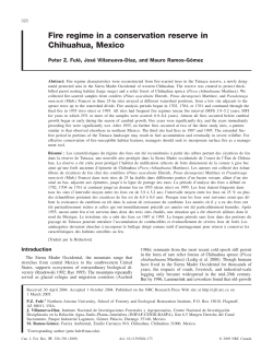 Fire regime in a conservation reserve in Chihuahua, Mexico