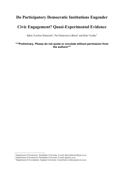 Do Participatory Democratic Institutions Engender Civic - Q-APS