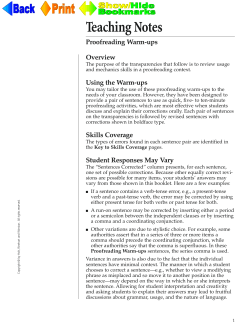 Proofreading Warm-ups