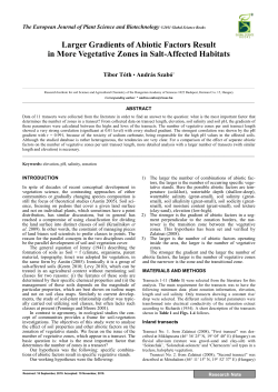 Larger Gradients of Abiotic Factors Result in More Vegetative Zones