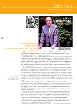 Critic`s Pick 2 - Polski Ch&oacute;r Kameralny