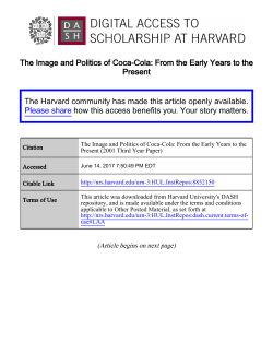The Image and Politics of Coca-Cola: From the Early Years to the