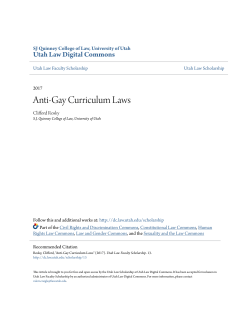 Anti-Gay Curriculum Laws - Utah Law Digital Commons