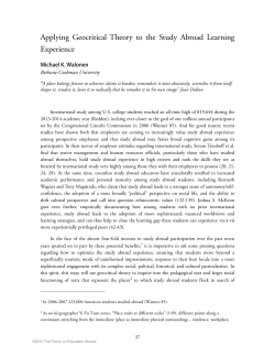 Applying Geocritical Theory to the Study Abroad Learning Experience