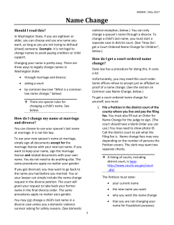 name change - Washington Law Help