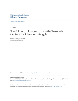 The Politics of Homosexuality In the Twentieth Century Black