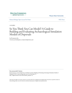 So You Think You Can Model? - Digital Commons@Wayne State