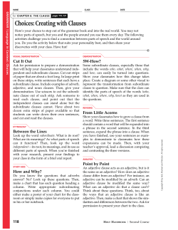 Choices: Creating with Clauses