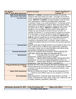 Essential Question(s) How do we recognize linear functions? When