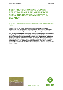self-protection and coping strategies of refugees from syria