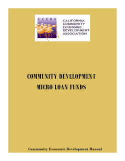 community development micro loan funds